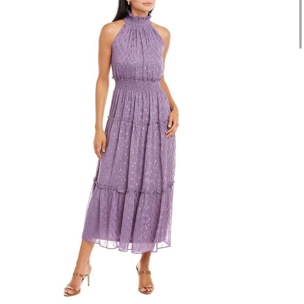 Taylor smocked Clipped halter Maxi Dress size 10